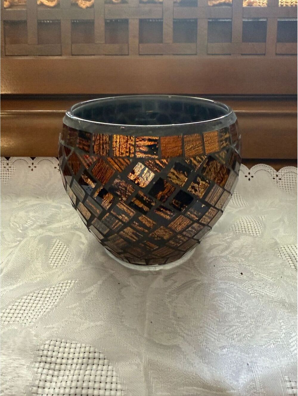 1.  Brown Mosaic Vase